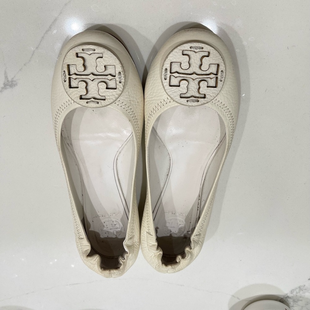 Tory Burch Minnie Travel Flats- White